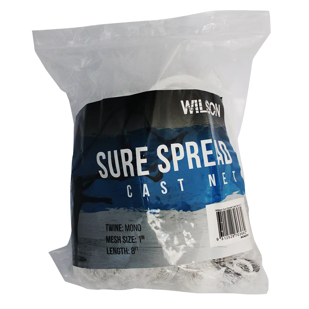 wilson sure spread cast net with 1" mesh net drop 8'