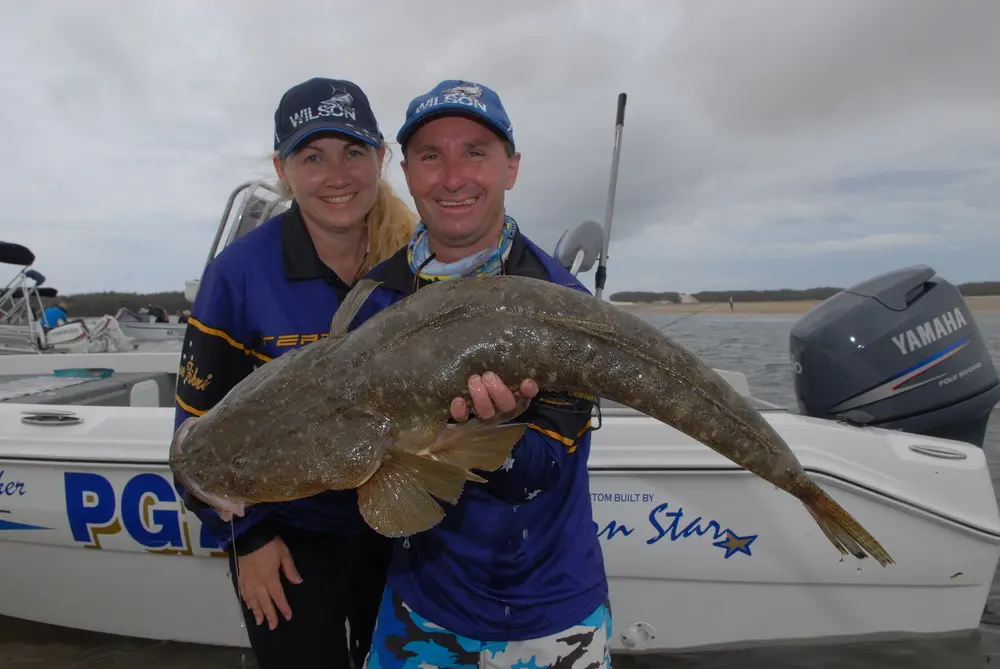 Rob and Leanne with one of Rob's two monsters that propelled Team Wilson to the win.