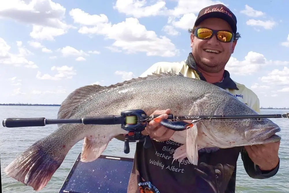 Kyle Dalrymple peaked on the prefish day with this magical Mulwala metery on the Vneom 8kg 7 footer.