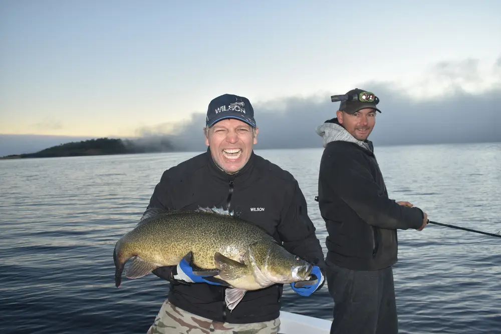 A cool dawn bite had this 80cm cod eating a Mumbler and the pic was taken seconds after Josh missed a massive boof on a Zerek Stalker. Yeah, Iâ€™m a fairly supportive kind of co-angler!