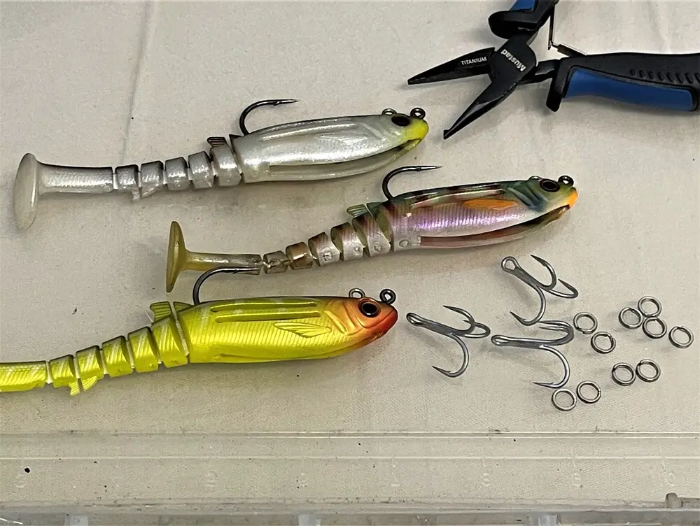 Step 2 - Lures out of the box are ready to fish, but you can add extra points above or below the lure.